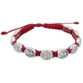 Divine Mercy Blessing Bracelet with Red Cord adjustable