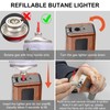 FLABOX 3 in 1 Soft Flame Lighter,Refillable Butane Lighter with