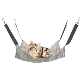 DELUXEFOX Cat Hammock, Hanging Bed, Cage, Adjustable Straps, Load Capacity 22.0 lbs (10 kg), Size L, 20.9 x 13.8 inches (53 x 35 cm), Pet Bed, Comfortable, Breathable, Washable, Metal Fittings