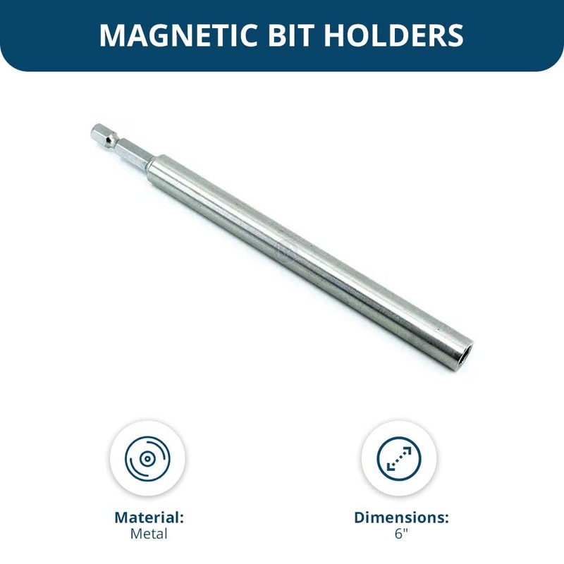 Benchmark Abrasives 6" SST Magnetic Bit Holder Extension With Ring