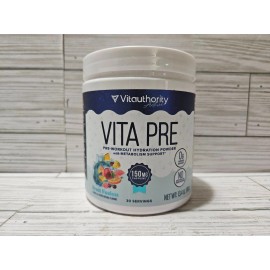 Vitauthority Vita Pre Pre-Workout Hydration Powder Fruit Fusion 13.5oz 12/2026
