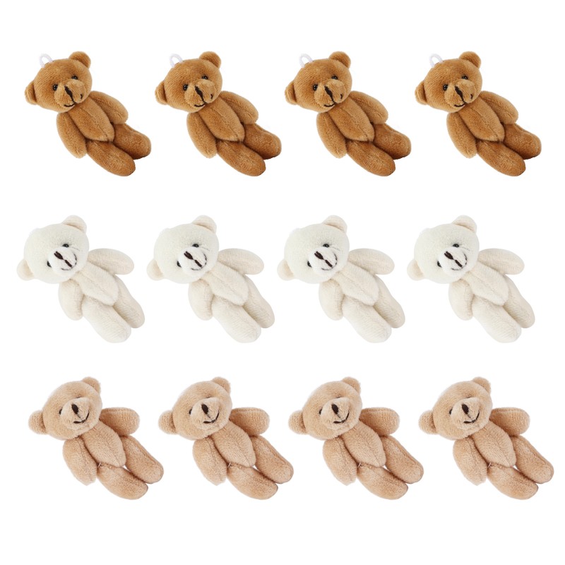 12 Pcs Mini Stuffed Bears Comfortable Soft Cute Mini Teddy