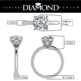 VOGUE 4 Prong Solitaire Engagement Wedding Ring Series in Solid Sterling Silver & Pure Brilliance Zirconia, Sterling Silver, Cubic Zirconia