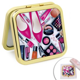 Pocket Mirror, Small Travel Mirror with Magnification, Portable Double-Sided Magnifying Cosmetic Mirror for Women Girls Daily Gifts