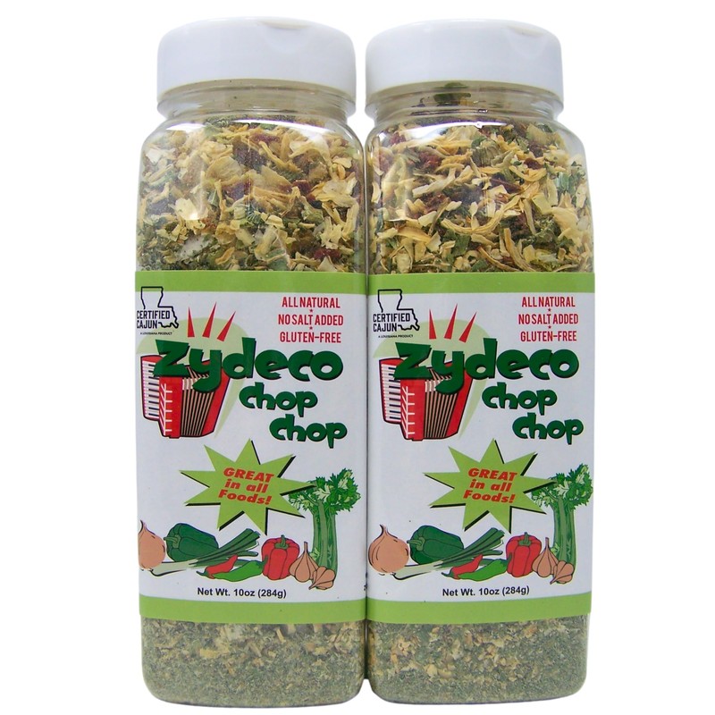 Two 10-ounce Shakers of Zydeco Chop Chop Cajun Seasoning Base