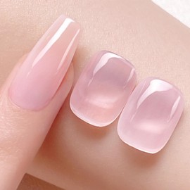 Born Pretty French Manicure Kit,Nail Stamper and 2Pcs Gel Nail Polish,Include Jelly Milky Pink White Colors for French Tip