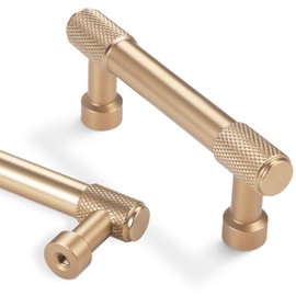 BUKOBYHE 10 Pack 3.75Inch Kitchen Cabinet Handles Champagne Bronze Knurled Cabinet Pulls Gold Drawer Pulls Kitchen Hardware Kitchen Handles for Cabinets Cupboard Handles Drawer Handles