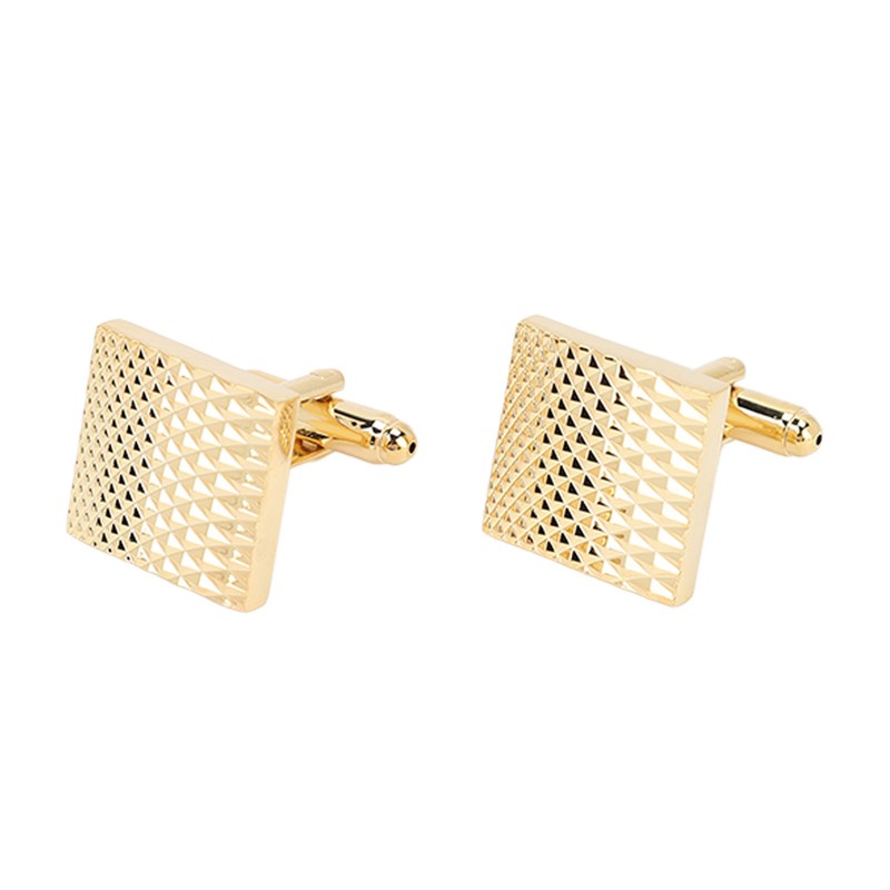 1 Pair French Cufflinks Double Layer Electroplating Polished Brass Gold