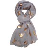 GFM® Women's Cats Print Scarf in Glitterring Metallic Rose Gold