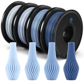 HOMIEE Matte PLA 3D Printer Filament Bundle, PLA 3D Printing Filament 1.75mm Pack, 250g X 4 Spools Pack 3D Printer Filament, Compatible with Most FDM Printer and 3D Pen, Blue