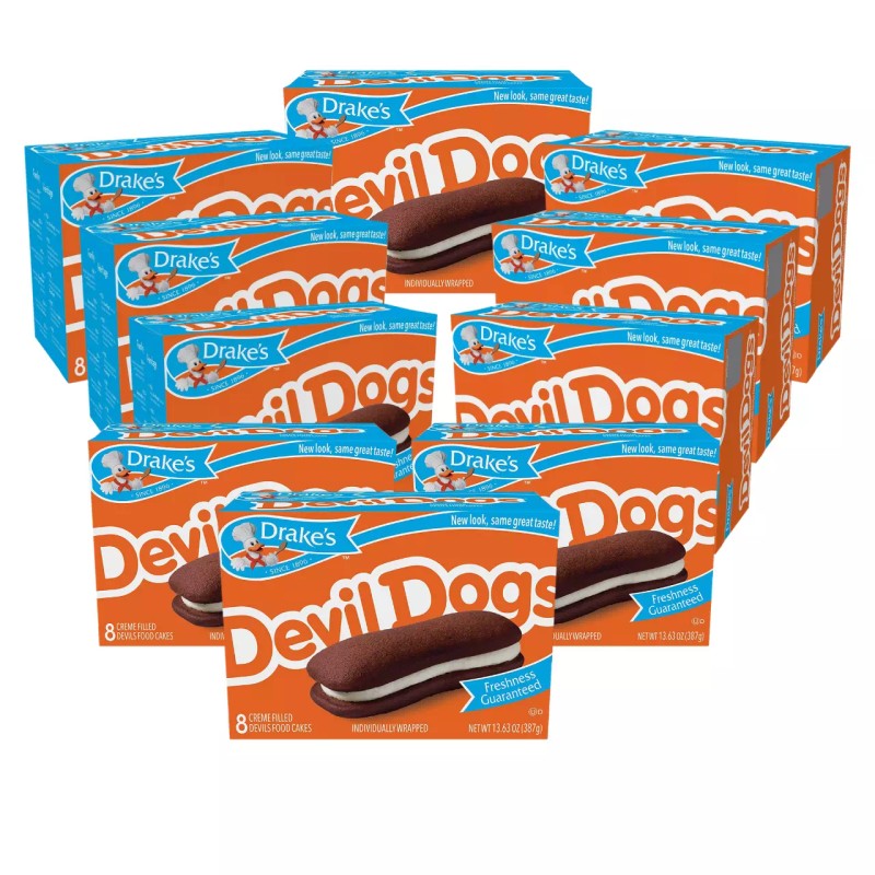 Drake's Devil Dogs, 10 Boxes of Creme-Filled Devils Food Chocolate