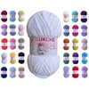 White Soft Velvet Yarn Chenille Yarn for Crocheting Super Bulky,