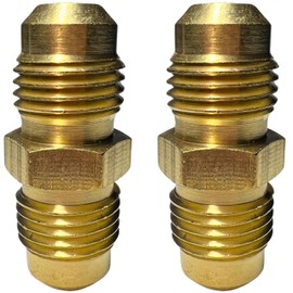2pcs 1/2 Inch Male Flare x 1/2 Inch Male Flare Connector Gas Adapter Union Pipe Flare Brass Tube Coupler Fitting by CX WONDERLAND