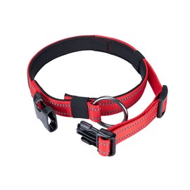 EXCELLENT ELITE SPANKER Reflective Dog Collar Classic Soft Padded Breathable Nylon Adjustable Pet Collar with Quick Release Buckle for Boy Girl Male Female Puppies Small Medium Large Dogs(Red-XL)