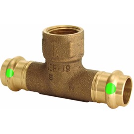 Viega 79765 ProPress Zero Lead Bronze Tee with Female 1-Inch by 1-Inch by 3/4-Inch P x P x Female NPT