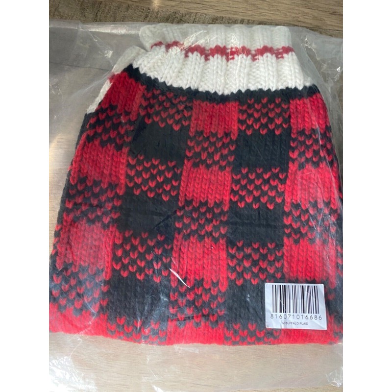 Chilly Dog Buffalo Plaid Pet Sweater - Size Medium