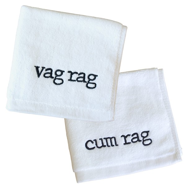 Mango Co. Prickly PEAR HIS&Hers Rags Vag Rag Cum Rag Embroidered Towel Adult Humor Gag Gift Funny Bachelorette Party Gift and Bachelor Party Gag Gift Naughty Gift for Adults (Black)