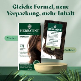 Herbatint Permanent Hair Dye Gel 4N Chestnut Brown - 170 ml I No Ammonia, 100% Grey Hair Coverage I Tested for Sensitive Skin with 8 Plant Extracts