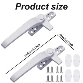 Nebulixq 2PCS Window Handles – Locking White UPVC Replacement Handles – Left & Right Handed Fit, Durable Aluminum for Double Glazing, Casement, and Tilt & Turn Windows