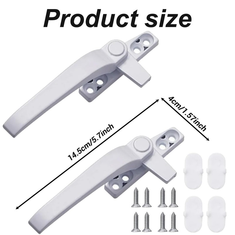 Nebulixq 2PCS Window Handles – Locking White UPVC Replacement Handles