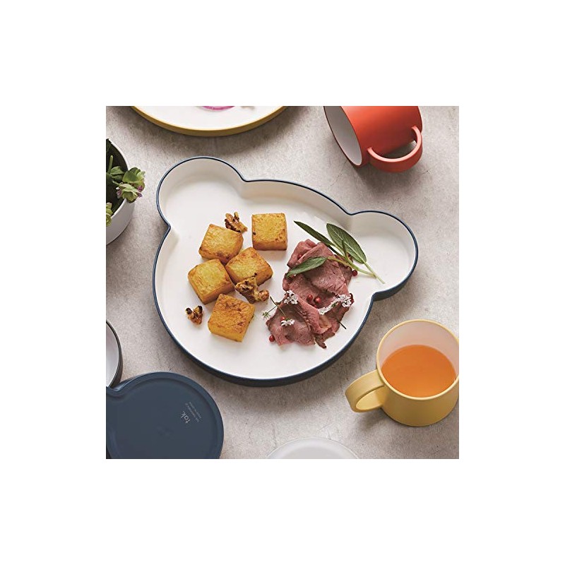 tak JTN-0110-GY Kids Dish Plate Bear Kids Plate Gray 19