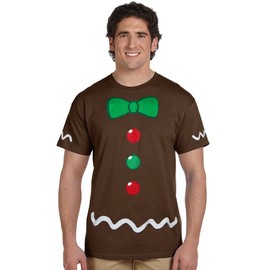 Animation Shops Christmas Costume T-Shirts (Gingerbread Man Adult, Brown, X-Large)