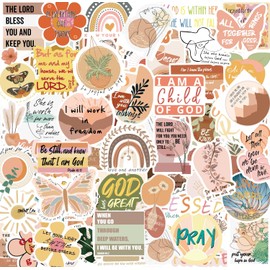 110pcs Bible Stickers, Inspirational Boho Christian Stickers, Bible Verse Stickers, Bible Journaling Supplies, Aesthetic Jesus Faith Christian Stickers for Water Bottles, Religious Christian Gifts for Kids Boys Girls