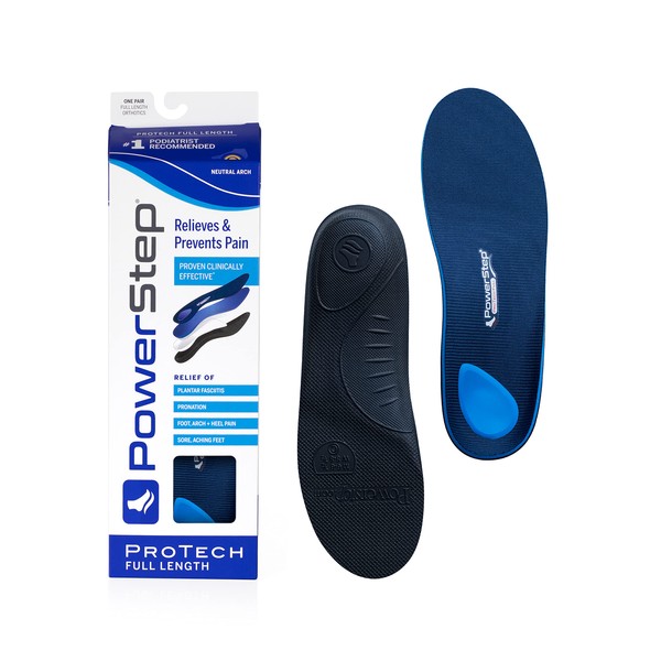 Powerstep ProTech Full Length - Plantar Fasciitis Pain Relief Insole, Heel Pain &Arch Support Orthotic for Women and Men (M 7-7.5 W 9-9.5)
