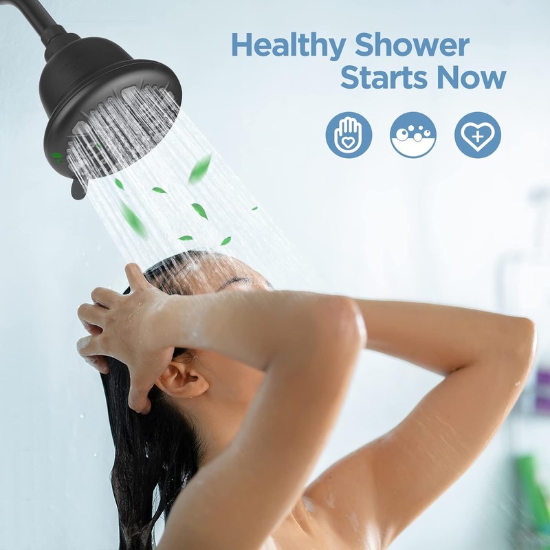 MakeFit Filtered Shower Head with Upgraded Activated Carbon Filter -