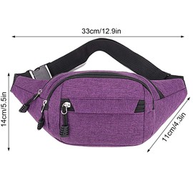 Belt Bag, Bum Bag, Waist Bag, Waterproof Belt Bag, Strap, Adjustable, Waterproof Bum Bag, Suitable for Sports, Outdoors, Travel, Hiking, Running, Jogging, purple, No