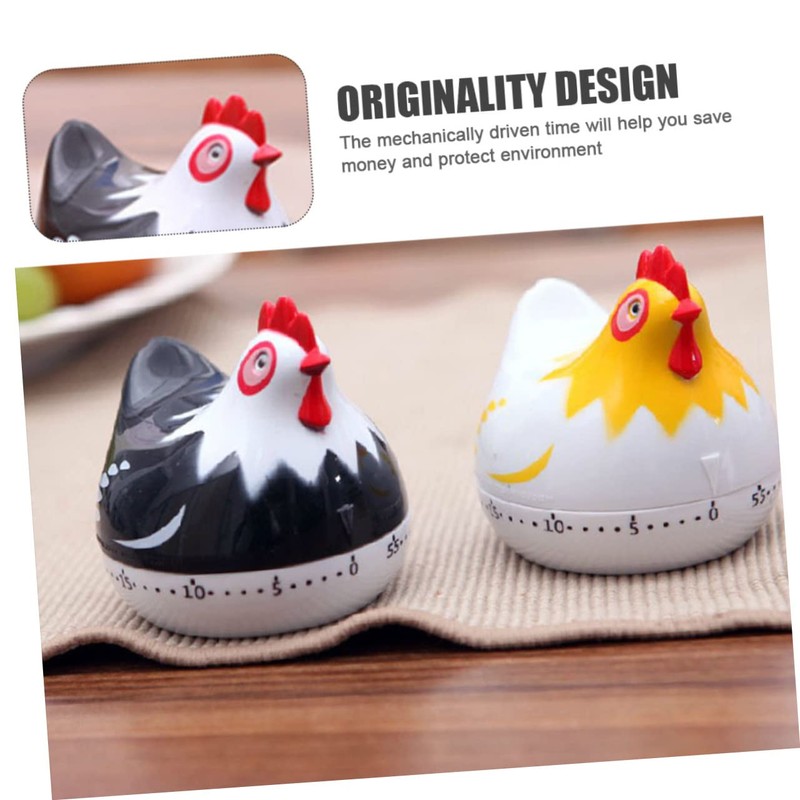 iplusmile 2pcs Cartoon Hen Timer for Cooking and Baking Mechanical
