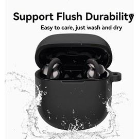 USTIYA Funda para Bose QuietComfort Earbuds II (2 generación) 2022 y Bose Quietcomfort Ultra 2023 Audífonos inalámbricos Case de Carga inalámbrica Cover Protectora de Silicona con Llavero (Negro)