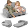 2-in-1 Sherpa Fold Out Kids Couch, Extra Wide Comfy Toddler