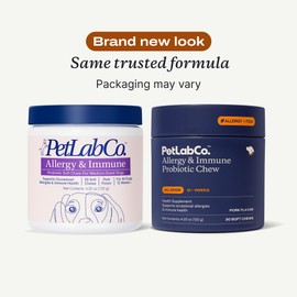 PetLab Co. Allergy & Immune Probiotics for Dogs, Support Seasonal Allergies, Gut & Digestive Health - Pork Flavor - 30 Soft Chews - Packaging May Vary