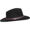 Harrys-Collection Rollable Hat with Wide Brim Brown Fabric Ribbon in