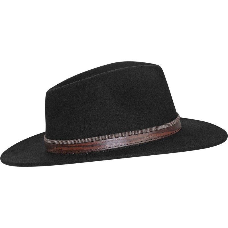 Harrys-Collection Rollable Hat with Wide Brim Brown Fabric Ribbon in
