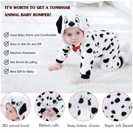 TONWHAR Unisex-Baby Animal Costume Kids' & Toddlers' Winter Hooded Romper Dress Up Jumpsuit (3-4T)