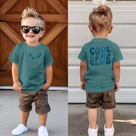 Big Bro Shirt for Toddler Boys Promoted to Bigger Brother Announcement T-Shirt Cool Big Bro Club Tee Baby Brother Gifts Blue