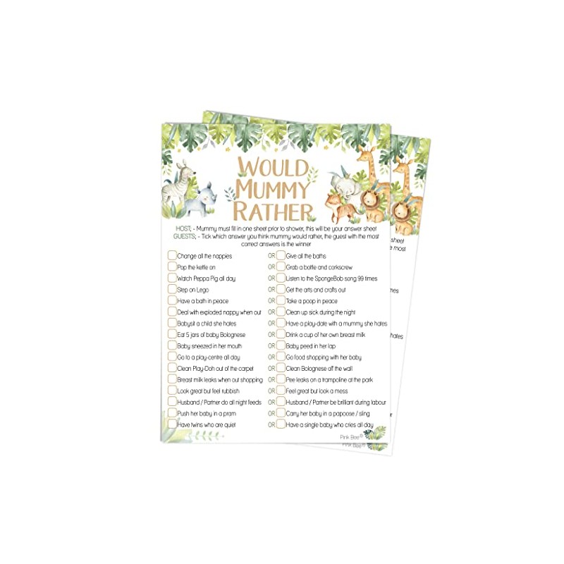 Pink Bee Parties Would Mummy Rather - Safari Theme Baby
