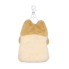 Plush Photocard Holder Keychain Pendant Women Girls Hanging Ornament Protection Sleeve for Bus ID Cards,Yellow Squirrel