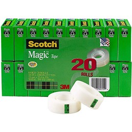 Scotch Magic Tape, Standard Width, Engineered for Office and Home Use, 3/4 x 1000 Inches, Boxed, 20 Rolls (810K20) (3)