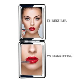 YTZJ Direct Compact Vanity Mirror for Men, Black, Travel Makeup Handbag...