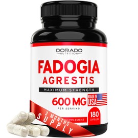 Fadogia Agrestis 600mg Extract - (180 Capsules) - [Maximum Strength] - Strength, Drive, Athletic Performance, Muscle Mass - Third Party Tested - Zero Fillers - Gluten Free, Non-GMO, Vegan Capsules