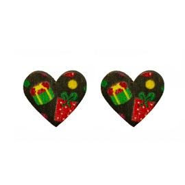 Christmas Love Earrings for Women, Wooden Love Snowflakes Christmas Trees Candy Christmas Earrings for Women (black)