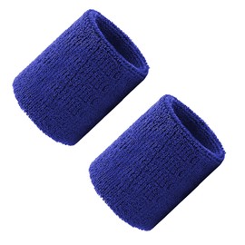 Wristband, Sweat Absorbent, Sweat Band, Good Texture, Absorbency, Good Elasticity, Breathable, Tennis, Basketball, Baseball, Muscle Training, Wrist Protection, Sports, Left & Right Unisex (Blue)