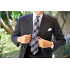 OTAA Midnight Blue with White Stripes Necktie Casual Ties for