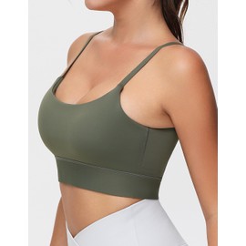THE GYM PEOPLE Women's Adjustable Longline Sports Bras Scoop Neck Padded Wireless Workout Yoga Tops