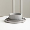 Stone Lain Haven Stoneware 12-Piece Dinnerware Set, Grey - Plates