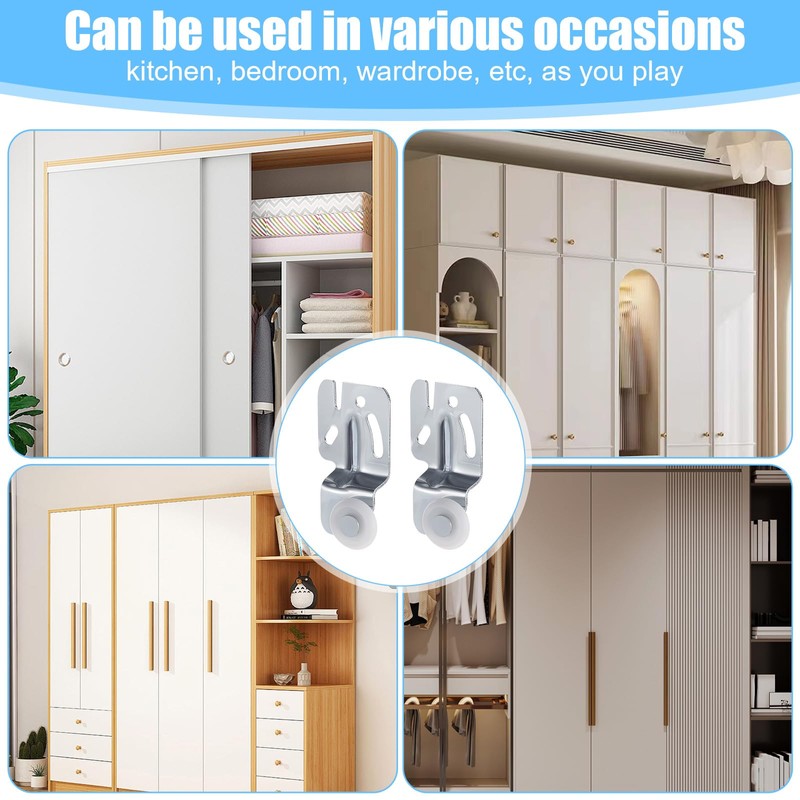 8 Pcs Closet Door Rollers, Sliding Closet Door Hardware, Hardware