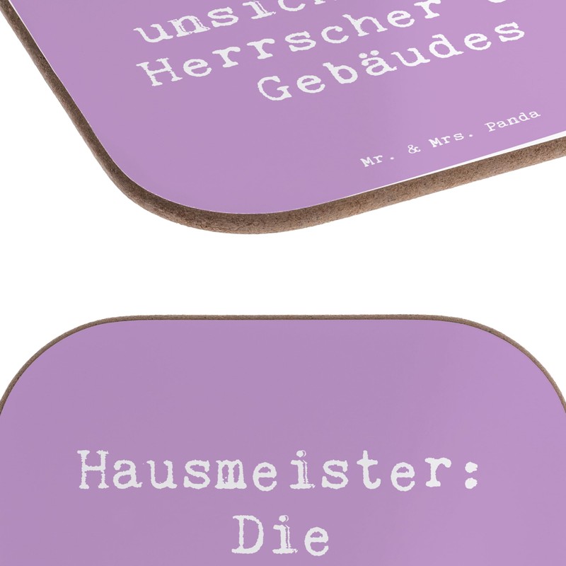 Mr. & Mrs. Panda Holz Untersetzer Spruch Hausmeister Macht -
